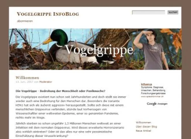 Die Vogelgrippe greift auf das Internet über Bild: Die Vogelgrippe greift auf das Internet über