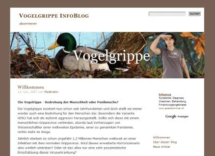Bild: Die Vogelgrippe greift auf das Internet über