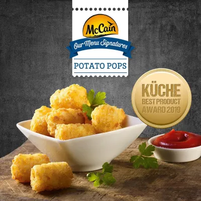 Bild: BEST PRODUCT AWARD GOLD 2019 für die McCain Potato Pops