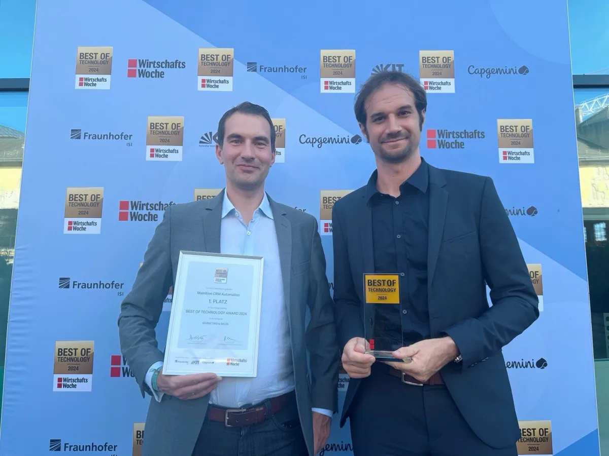 Mainition gewinnt den Best of Technology Award 2024 für innovative Sales Automation-Lösungen