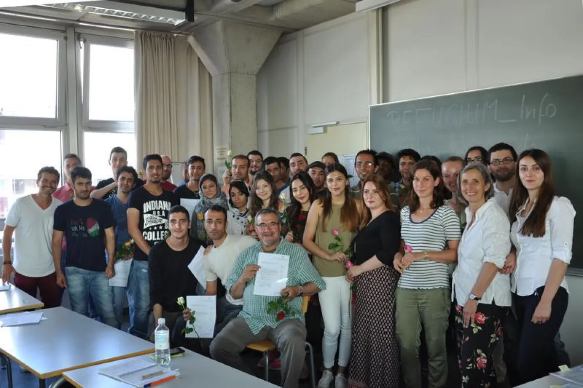 Geflüchtete nehmen an der HAW-Fakultät in Hamburg-Bergedorf regelmäßig an Kursen zur Gesundheitsförderung statt (Moritz Heitmann)