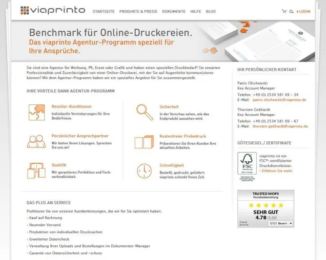 Bild: viaprinto bedient Agenturen mit exklusivem Programm