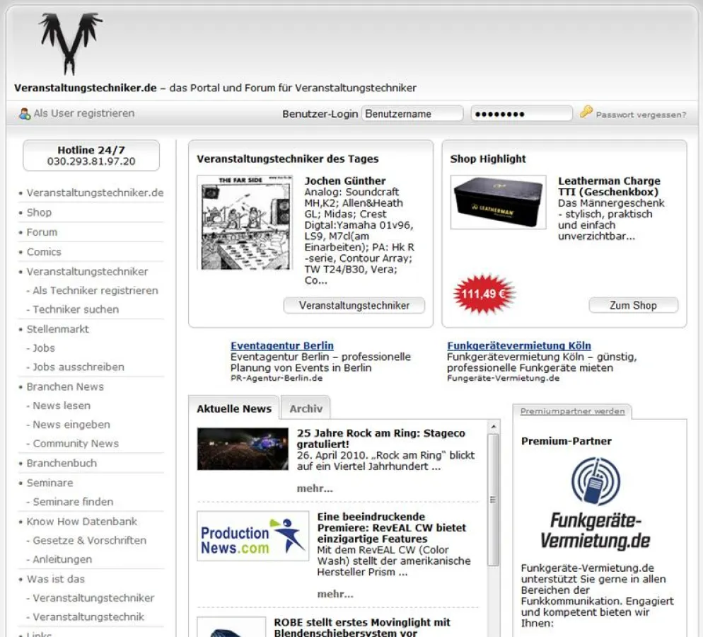 Veranstaltungstechniker.de - Portal für Veranstaltungstechnik