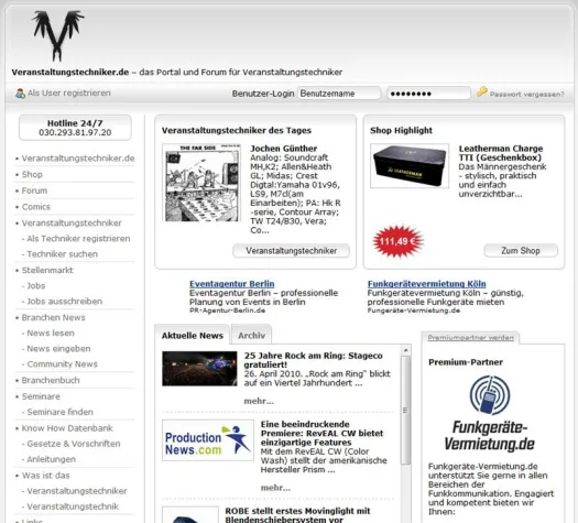 Bild: Veranstaltungstechniker.de – Relaunch erfolgreich abgeschlossen