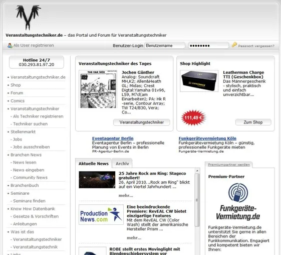Bild: Veranstaltungstechniker.de – Relaunch erfolgreich abgeschlossen