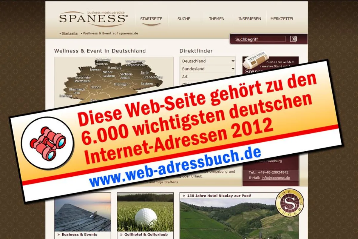 SPANESS gehört zu den besten und wichtigsten 6.000 deutschsprachigen Internetseiten