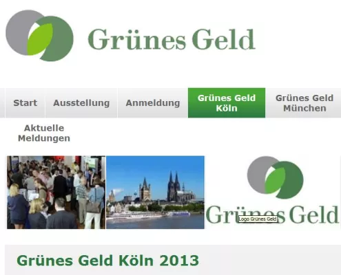 Bild: Grünes Geld – Ökoinvestment-Messe mit Waldinvestment-Anbieter ForestFinance in Köln