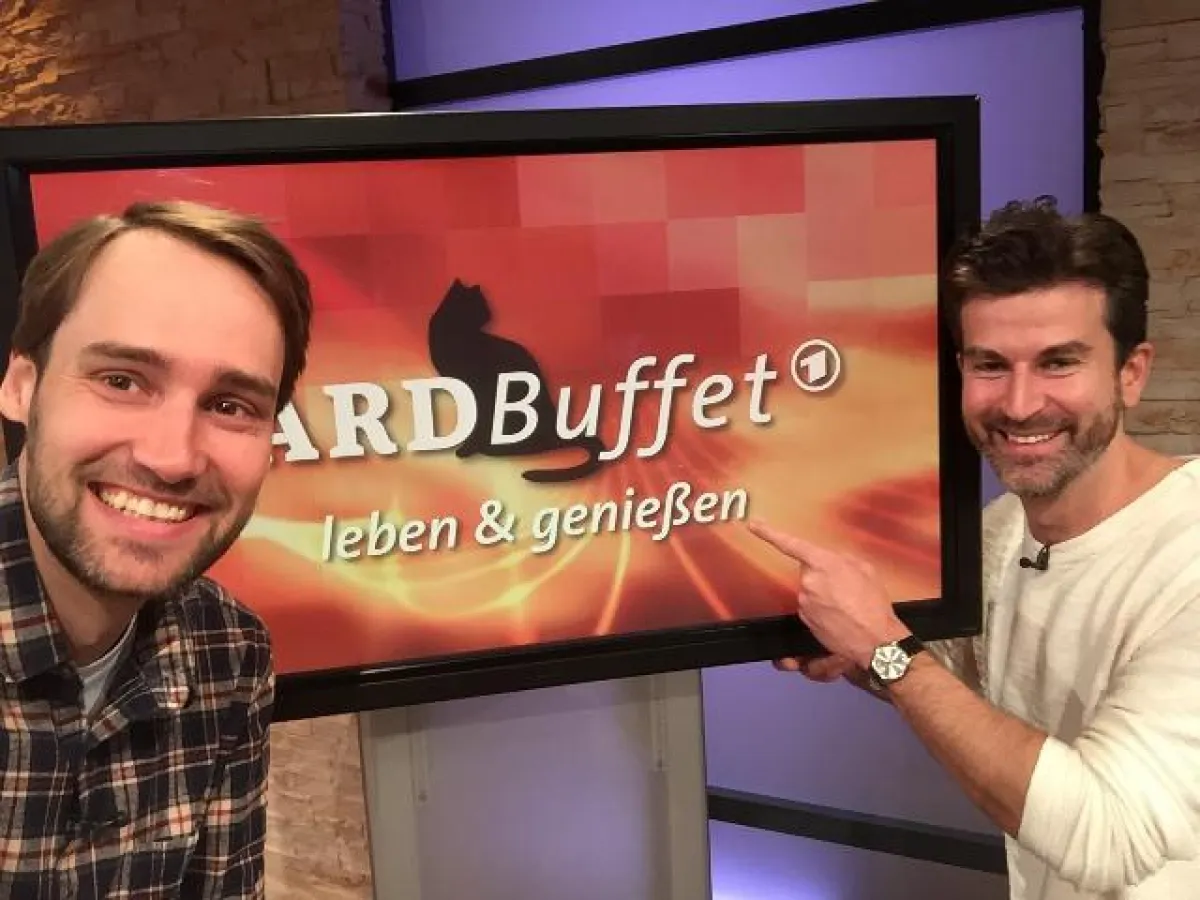 Andreas Dautermann (rechts) und Kristoffer Braun beim ARD Buffet