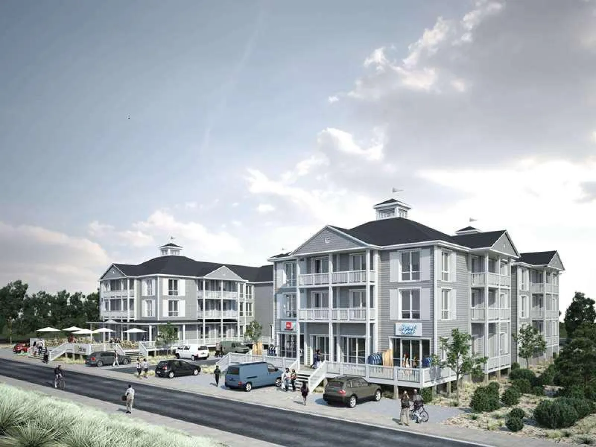 Das Beach Motel erinnert in seiner Bauweise an die Strandhäuser der US-Ostküste.