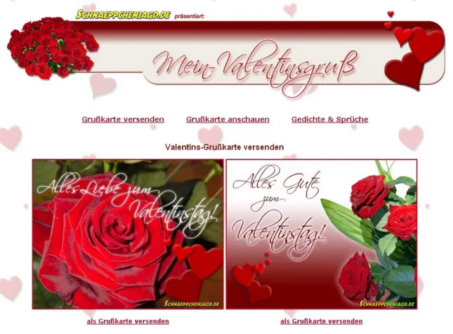 Zum Valentinstag: Kostenlose Liebesgrußkarten versenden Bild: Zum Valentinstag: Kostenlose Liebesgrußkarten versenden