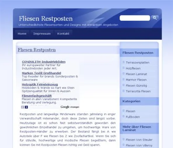 Bild: Neues Portal veröffentlicht grosse Auswahl über Fliesen Restposten