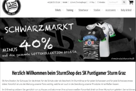 Bild: Neuer Webshop für Sturm Graz