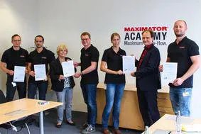 Bild: Nach Abschluss des Train the Trainer-Programms: Erfolgreiche TÜV-Zertifizierung der Maximator Academy Trainer