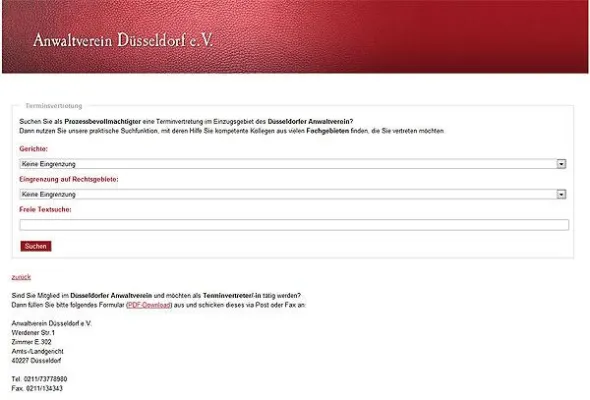 Bild: Individuelle PHP Programmierung für den Düsseldorfer Anwaltsverein geht online