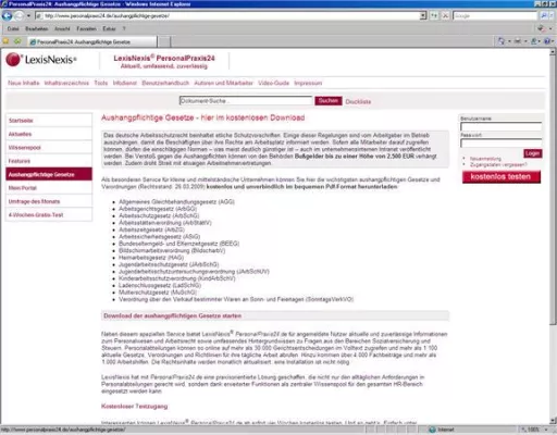 Bild: Online-Portal LexisNexis® PersonalPraxis24.de bietet aushangpflichtige Gesetze im kostenlosen Download