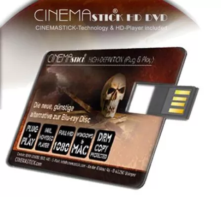 Bild: CINEMASTICK HD-Technologie auf DVD adaptiert - Integrierter HD-Player ermöglicht High-Definition auf DVD