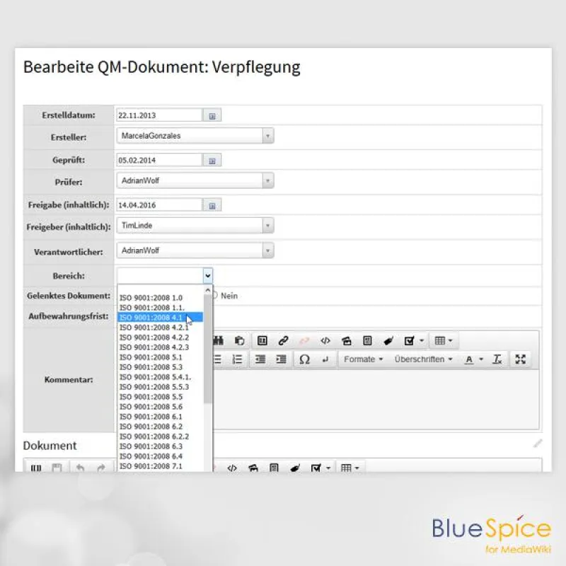 Semantisches Formular in BlueSpice