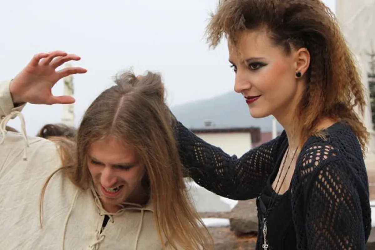 Jesus und Annas (Manuel Will und Michaela Pollhammer) aus dem Musical