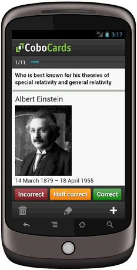 Karteikarten lernen auf dem Android Smartphone