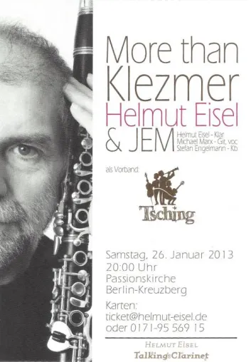 Bild: "More than Klezmer": Helmut Eisel & JEM in der Passionskirche Berlin // Support - Tsching