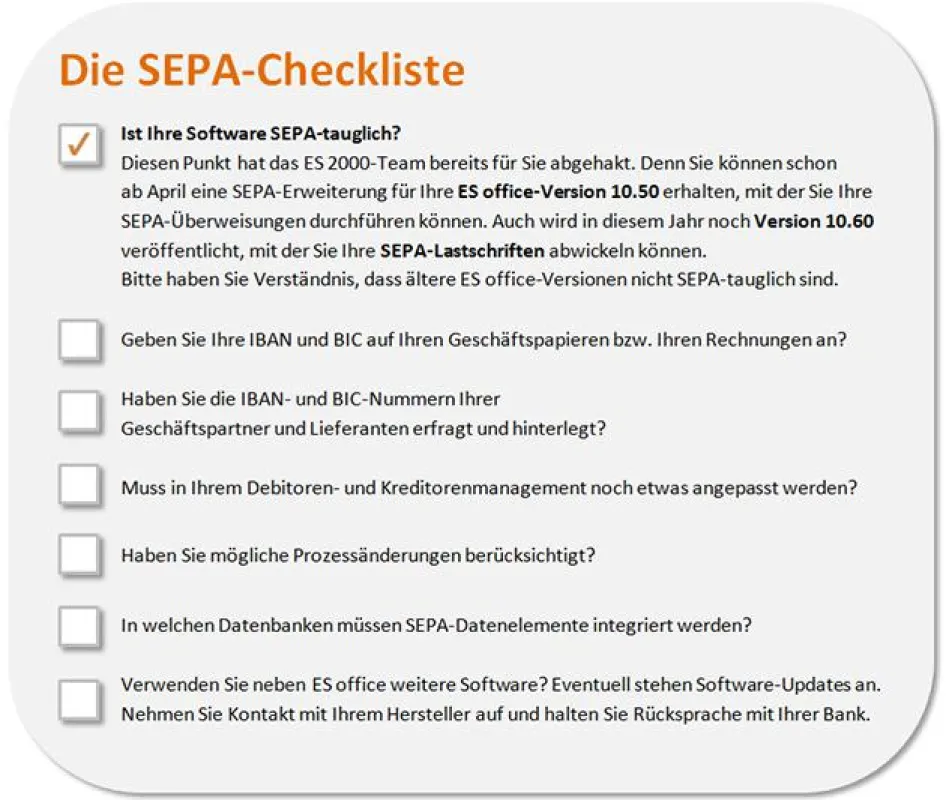 SEPA Checkliste