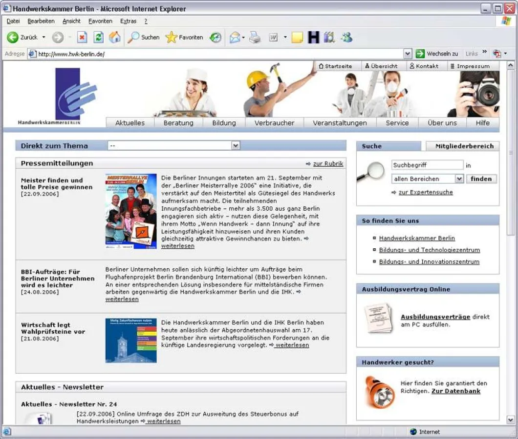 Startseite www.hwk-berlin.de