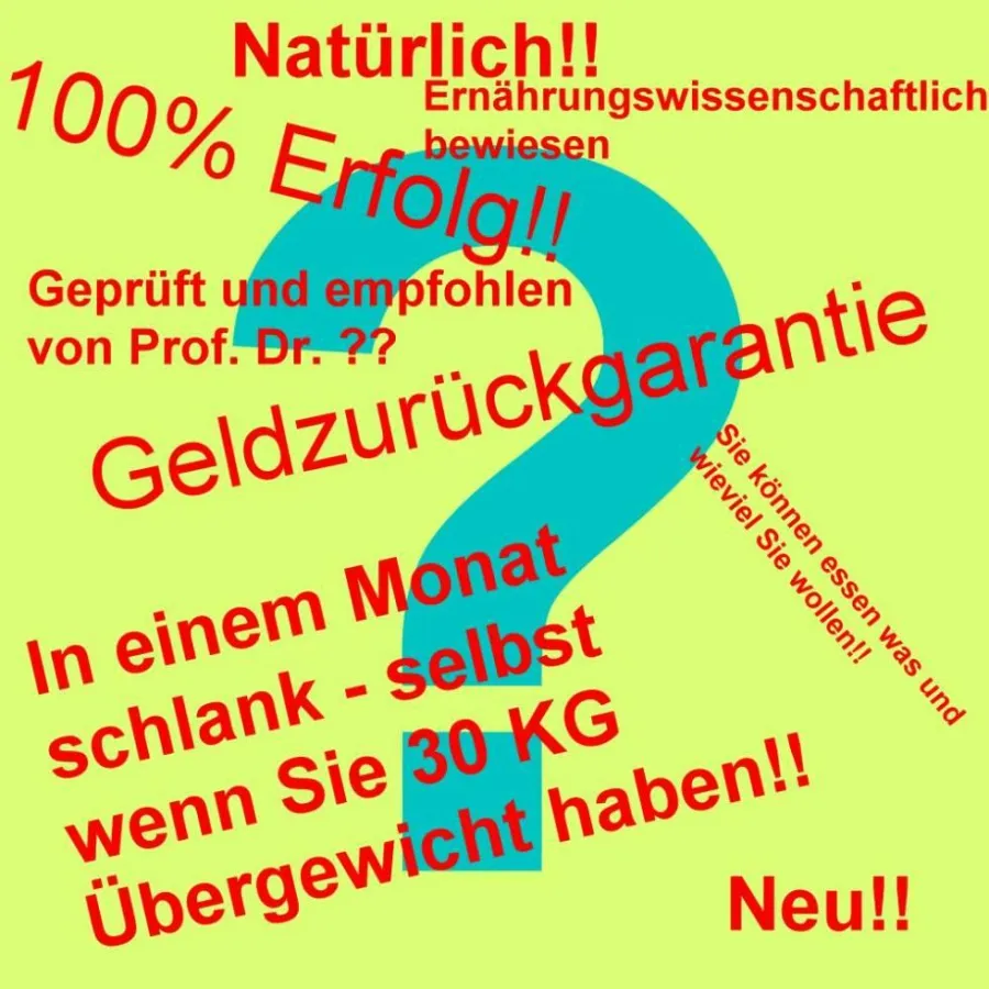 Aufmerksam Werbebotschaften prüfen