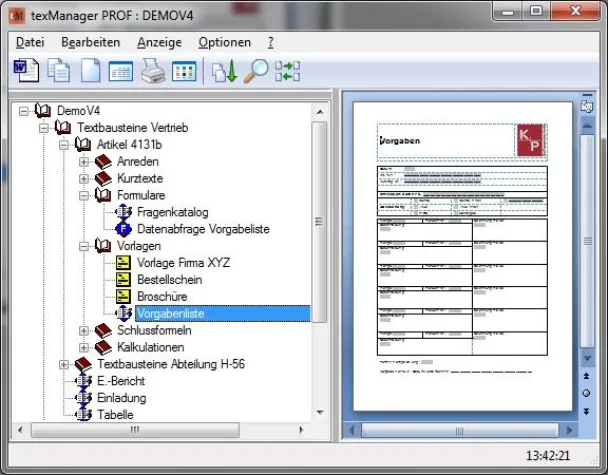 Bild: texManager 4.0 jetzt mit Formularen für Textbausteine