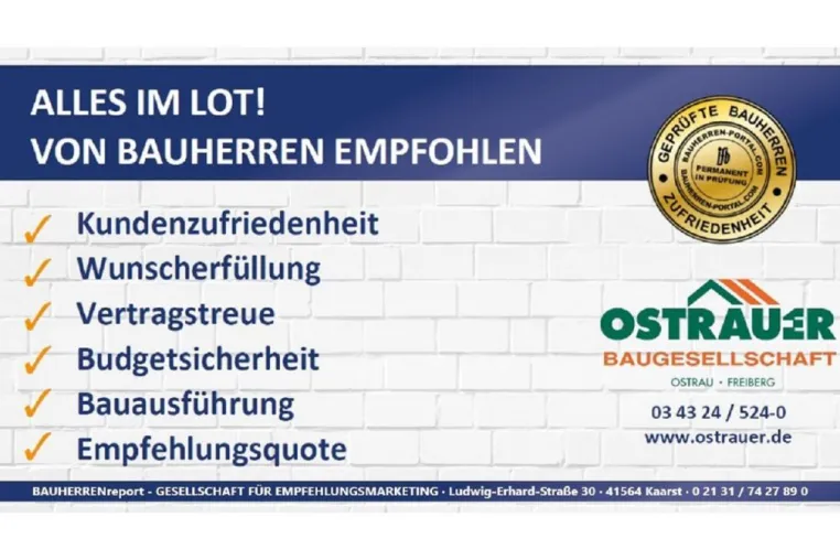 Bild: OSTRAUER Baugesellschaft mbH 2022 erneut für exzellente Bauleistungen ausgezeichnet