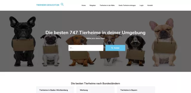 Bild: Tierheim gesucht – Das Onlineportal für die erfolgreiche Suche