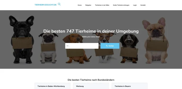 Bild: Tierheim gesucht – Das Onlineportal für die erfolgreiche Suche