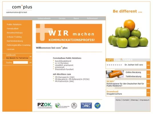 Bild: com+plus mit neuem Internetauftritt - complus-muenster.de