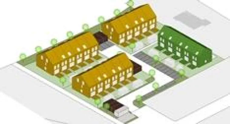 Bild: Reihenhäuser für „grünSelbeck“: Deutsche Reihenhaus baut Wohnpark „Am Schwimmbad“ in Heiligenhaus