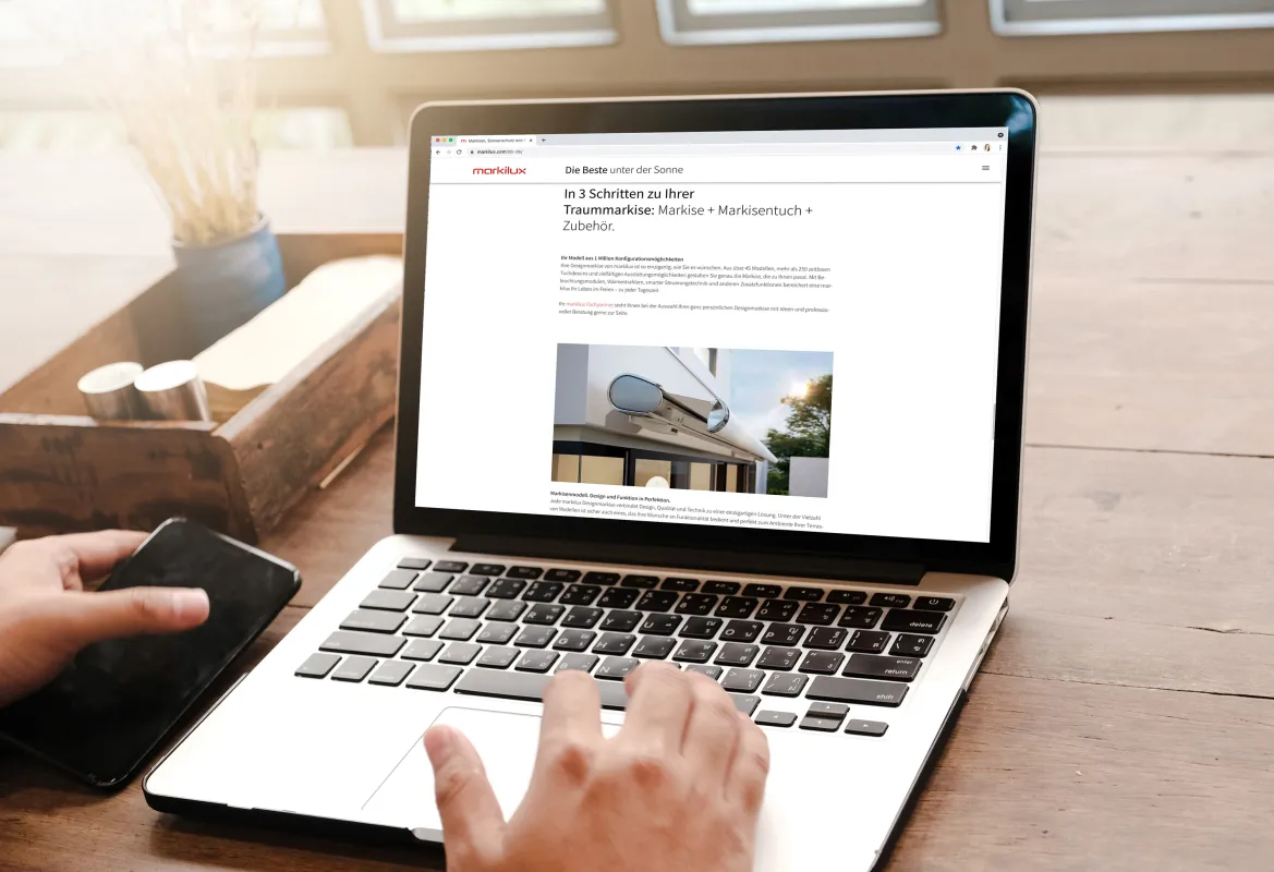 Markisenhersteller markilux hat seinen Webauftritt für Endkunden noch attraktiver gestaltet. (© markilux)