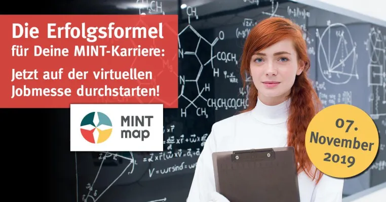 Die „MINTmap 2019“ – die Online-Karrieremesse fur MINT-Experten am 7. November 2019 Bild: Die „MINTmap 2019“ – die Online-Karrieremesse fur MINT-Experten am 7. November 2019