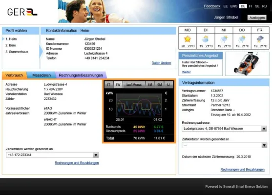 Bild: Deutschsprachiges Webportal für Smart Metering Kunden