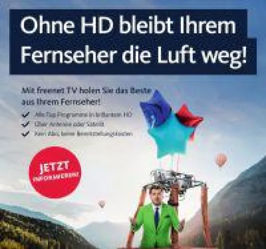 Neue TV-Kampagne: freenet TV fährt im neuen TV-Spot im Heißluftballon und im Formel 1 Boliden Bild: Neue TV-Kampagne: freenet TV fährt im neuen TV-Spot im Heißluftballon und im Formel 1 Boliden