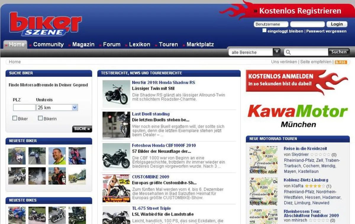 Bikerszene.de Screenshot