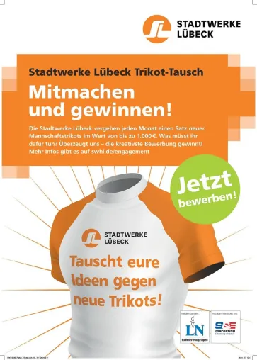 Bild: Stadtwerke Lübeck Trikot-Tausch: C-Jugend des TSV Eintracht Groß Grönau gewinnt neue Pullover