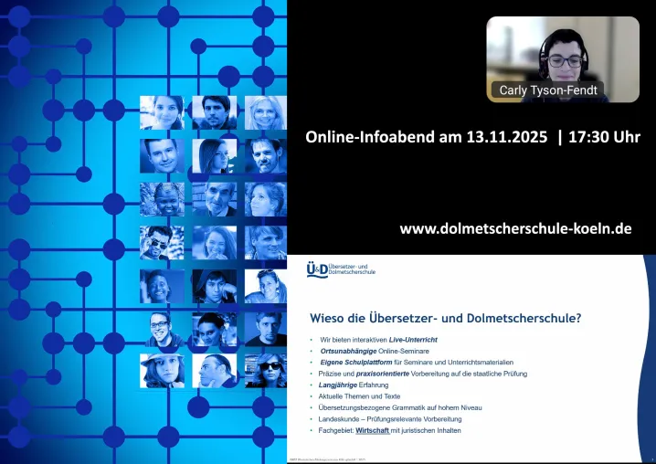 Bild: Bequem von zu Hause: Infoabend mit Schnupper-Unterricht am 13.11.25 über Online-Ausbildungen Sprachen 