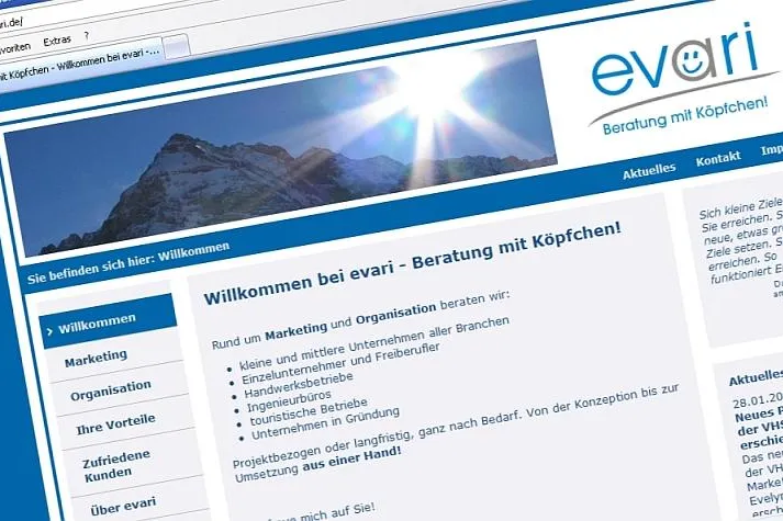 Bild: Marketingberatung evari aus dem Allgäu mit neuem Internetauftritt