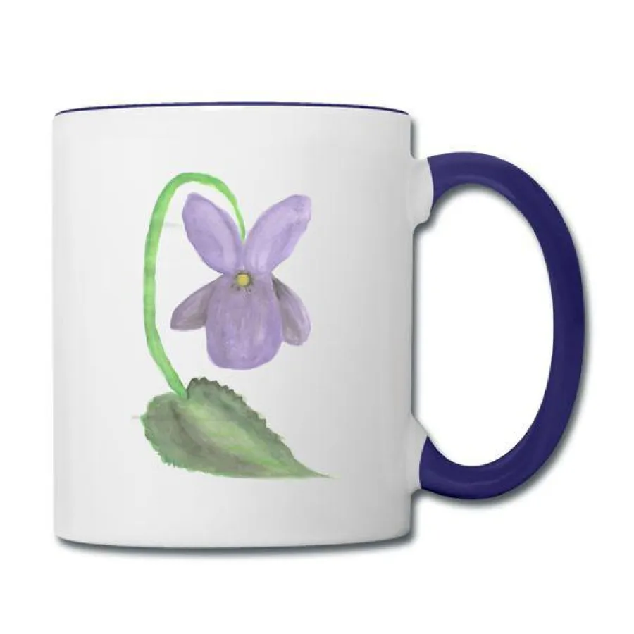Keramik-Kaffeetasse 'Veilchen' aus der Kollektion 'Blumengezwitscher'.