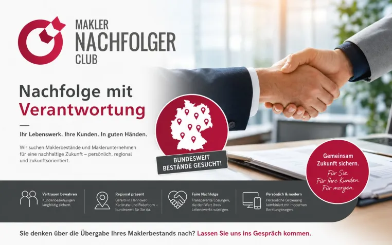Nachfolgelösungen für Versicherungsmakler: Fokus auf Kundenbindung und regionale Präsenz Bild: Nachfolgelösungen für Versicherungsmakler: Fokus auf Kundenbindung und regionale Präsenz