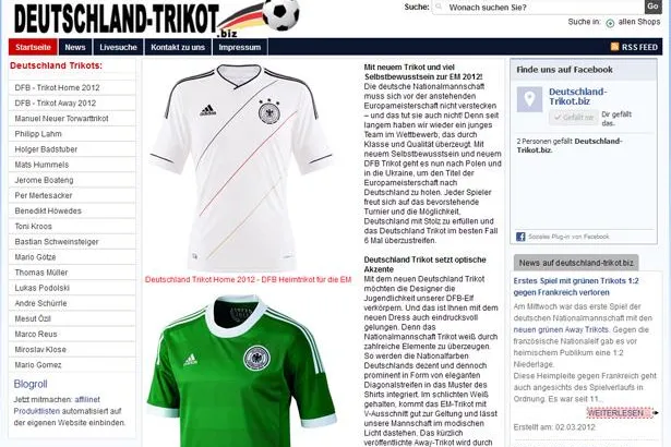 Bild: Deutschland-trikot.biz geht online