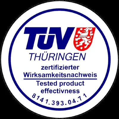 Bild: Nanoprodukt offiziell trägt nun offiziell den "zertifizierten Wirksamkeitsnachweis" des TÜV Thüringen