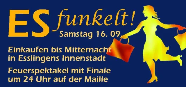 Bild: ES funkelt!: Nachttaxis und kostenlose Nachtbusse zur ersten lange Einkaufsnacht in Esslingen am 16. September