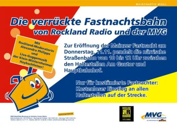 Bild: Die verrückte Fastnachtsbahn von Rockland Radio und der MVG