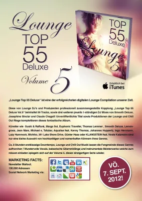 Bild: Lounge Top 55 Vol.5 DELUXE (The Original).ITUNES release incl. exclusive 3 hour DJ Mixes, 07.09.2012