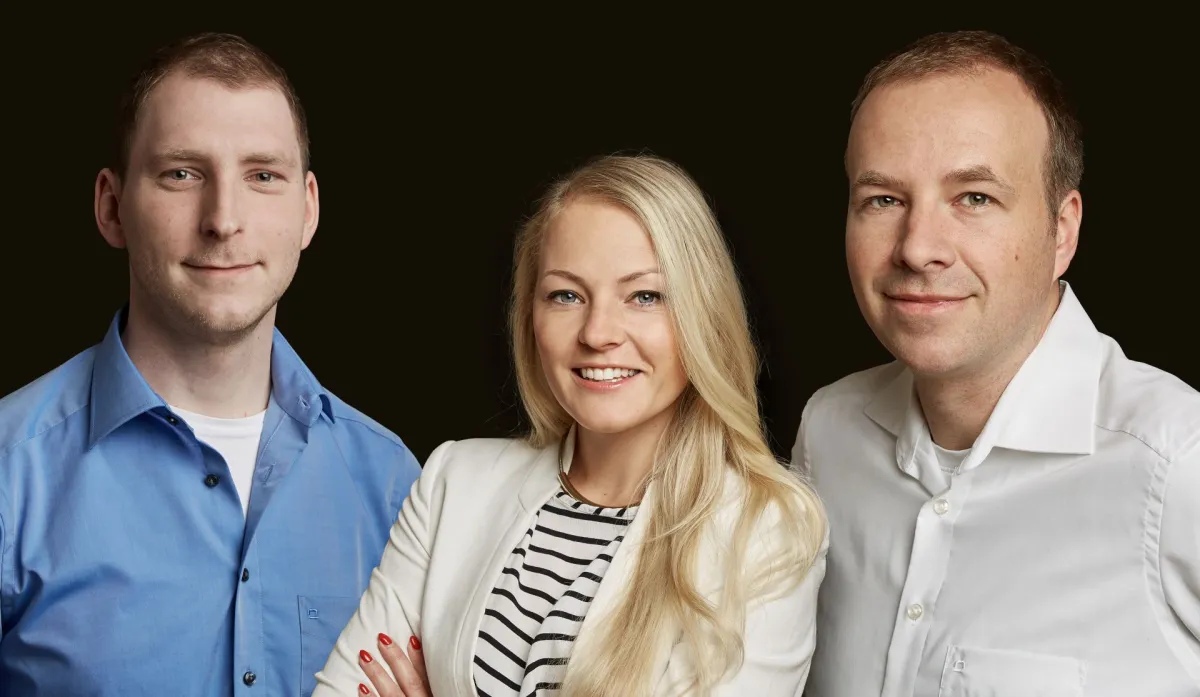v.l.n.r.: Neues Führungstrio bei DOCUFY: COO Philipp Schulze, CEO Nadine Prill, CTO Dominik Haag (© DOCUFY GmbH)