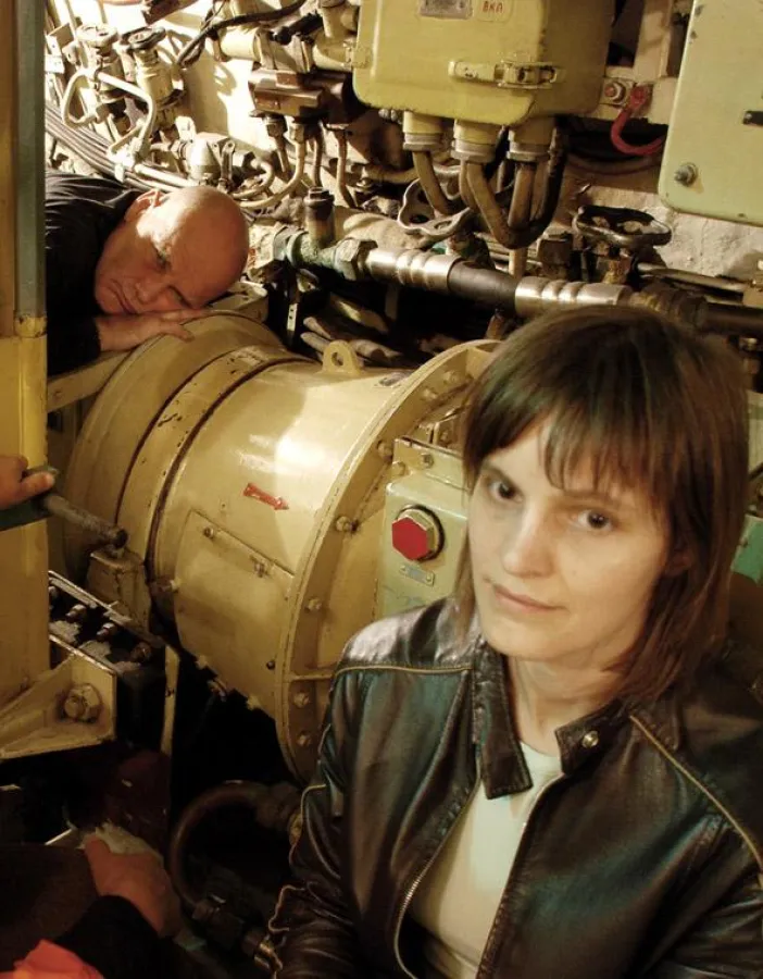 Gustav Kluge und Kathrin Haaßengier im U-Boot U-434, Abdruck honorarfrei bei Nennung: Fotografin Kathrin Haaßengier